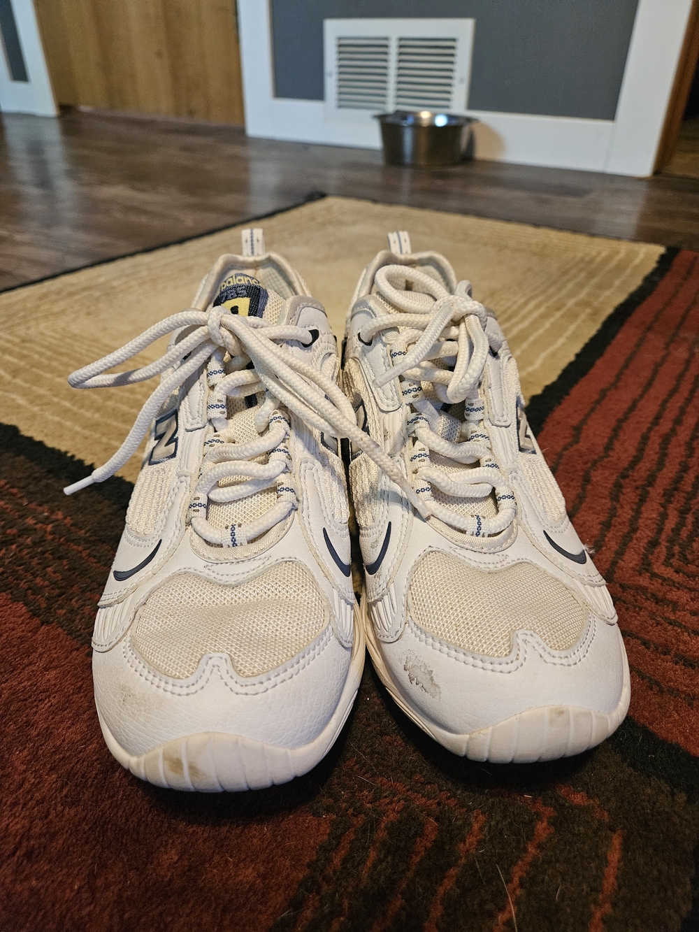 New Balance White Sneakers with Navy Accents - Picture 4 of 6